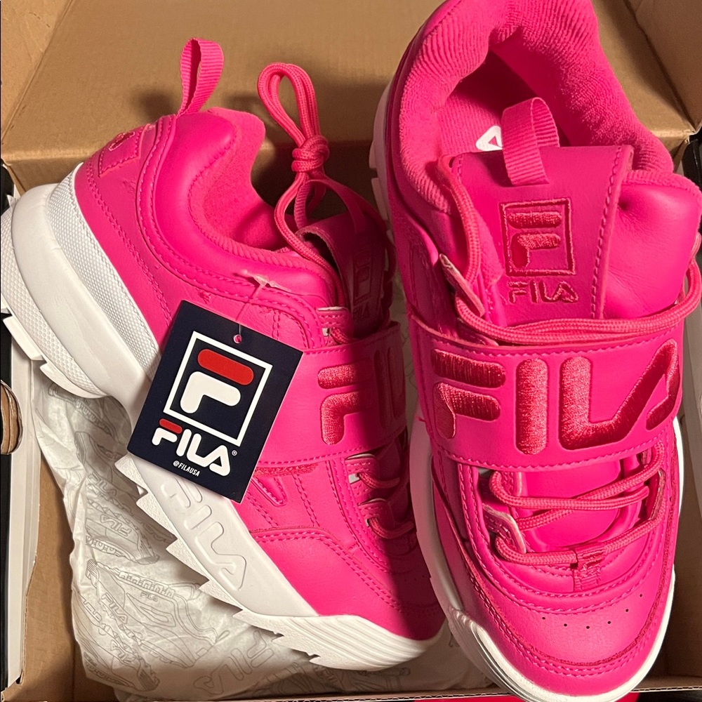 Fila Chunky Hot Pink Platform Sneakers